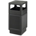 Canmeleon 38 gal Square Outdoor Can, Black, None, Plastic, 18 1/4 in