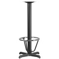 Beverly 22'' x 22'' Restaurant Table X-Base with 3'' Dia. Bar Height Column and Foot Ring