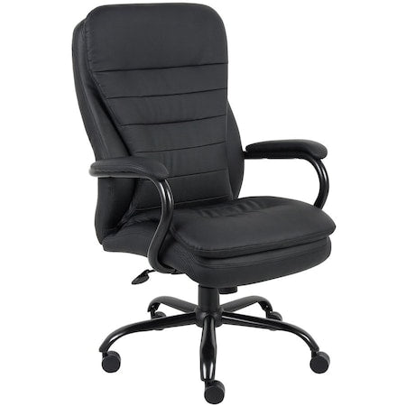 Heavy Duty Double Plush Chair, Black Back, 33-1/2 in W 31" L 45-1/2" H, Fixed