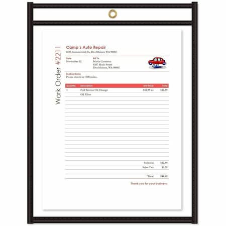 Shop Ticket Holders,Clear,8 1/2x11"",PK25