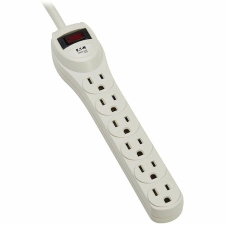 Outlet Strip, Industrial, 6 5-15R, 5-15P, 4 ft., Light Gray