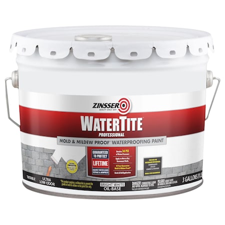 Interior/Exterior Paint, Eggshell, Oil Base, Bright White, 3 gal