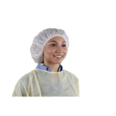 Bouffant Cap, 21 in Dia., White, M, 1000 PK
