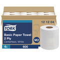 Center Pull Paper Towel Roll, 2 Ply, 600 Sheets, 590 ft, White, 6 PK