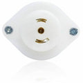 Midget Flanged Locking Receptacle, ML3-15R, 15 A, 125/250V AC, Single Phase, 3 Pole, Flush Mount