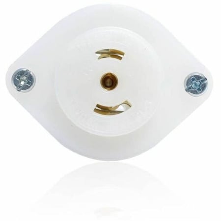Midget Flanged Locking Receptacle, ML3-15R, 15 A, 125/250V AC, Single Phase, 3 Pole, Flush Mount