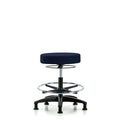 Rutledge Fab Stool without Back-Medium Bench Height with Chr Foot RingandStat Glides in Navy Fab
