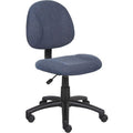 BluePosture Deluxe Office Task Chair, 25 inW25"L40"H, Armless, PolyesterSeat, B315Series