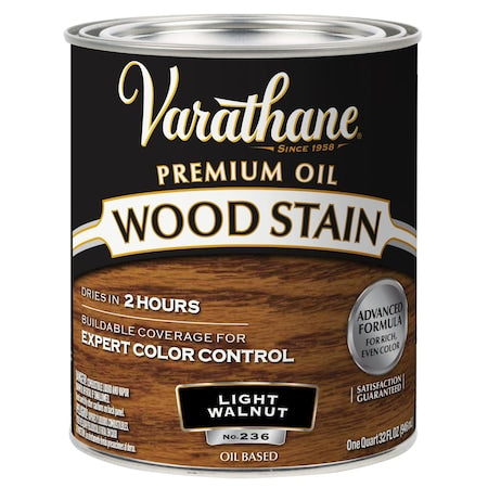 Premium Wood Stain, Oil Based, Light Walnut, 1 Quart