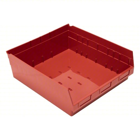 Economy nesting shelf bin, Plastic, Red, 6 in H, 16 1/2 in W, 17 7/8 in L