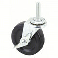 Stem Caster, 120 lb. Load, Gray Wheel