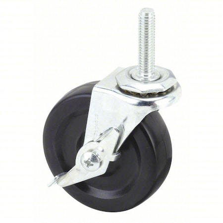 Stem Caster, 120 lb. Load, Gray Wheel