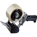 Heavy Duty Handheld Tape Dispenser, 2 in W Max Tape, 3 in Core Dia, Plastic, Black