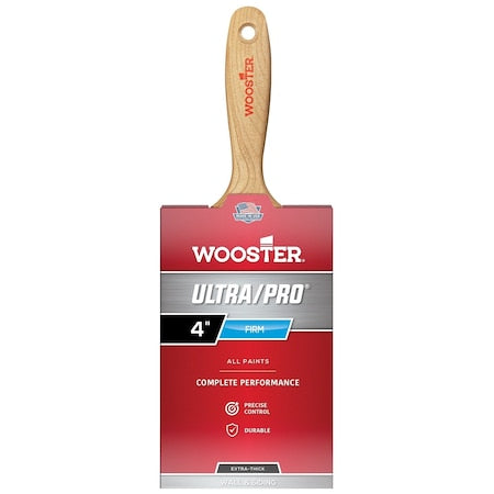 4" Wall Firm, Nylon/Polyester Bristle, Paint Brush, Wood Handle