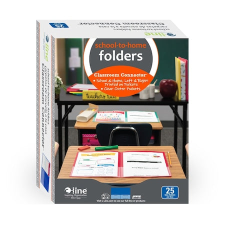 8-1/2" x 11" Blue Classroom Connector School-to-Home Folders, 25/BX