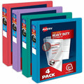 Binder, Assorted Bright Colors Heavy, PK4