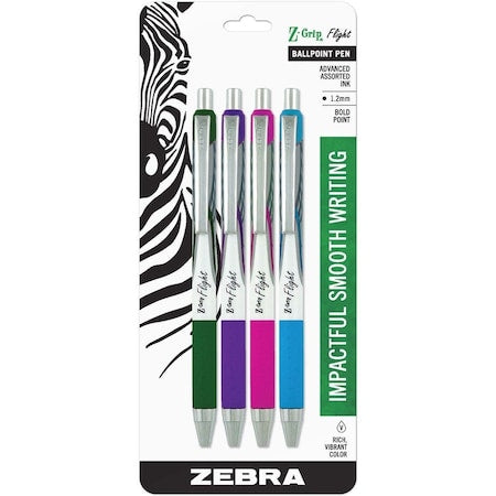 Z-Grip Flight Retractable Ballpoint 1.2mm Fashion 4PK