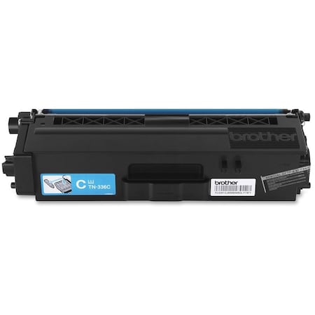Brother Genuine TN336C High Yield Cyan Toner Cartridge - Laser - High Yield - 3500 Pages - Cyan - 1 Each