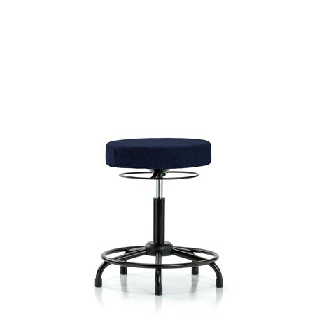 Rutledge Fab Stool without Back-Medium Bench Height with RT BaseandStat Glides in Navy Fab
