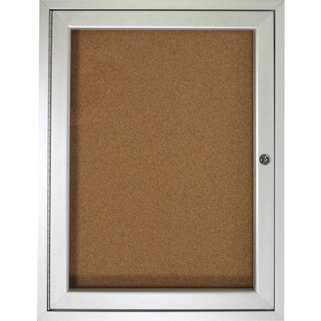 Enclosed Cork Bulletin Board 30x36 In., 1 Door