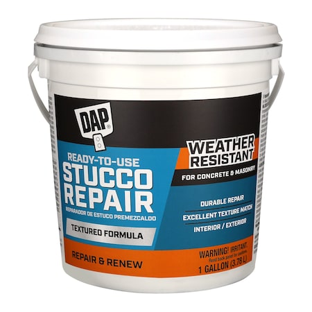 All-Purpose Stucco Patch, 1 gal, Tub, White, All-Purpose