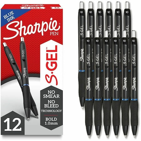 S-Gel Pen, Bold 1.0mm, Blue, PK12