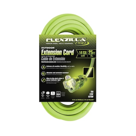 Pro Extension Cord, 14/3 AWG SJTW, 25,