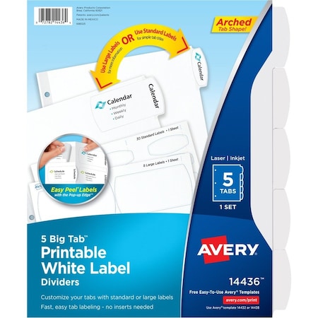 Big Tab Printable Label Dividers, Easy P
