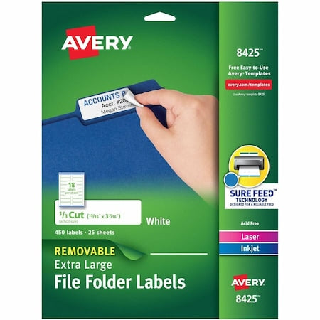 Extra Large File Folder Labels, 1, PK450