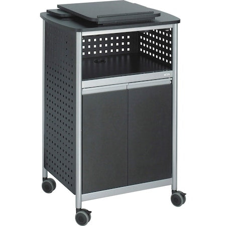 Lectern, Steel, Black, 49-3/4x28-3/4x22