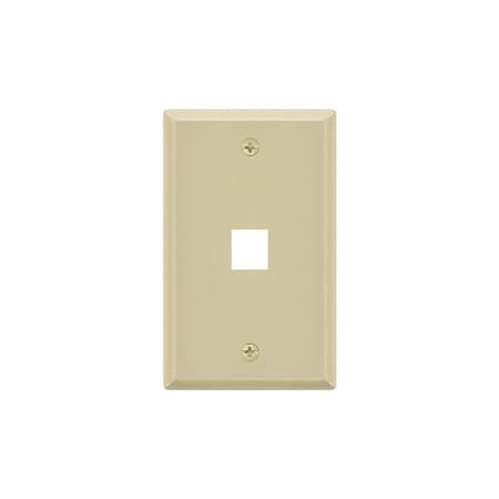 WallPlate, Blank Keystone, 1 Hole, Ivory