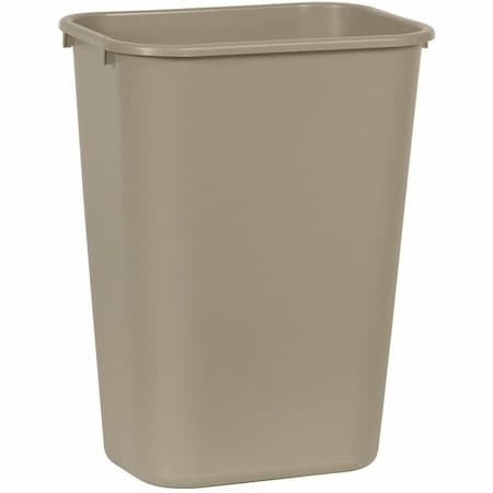 Deskside 10 gal Rectangular Indoor Plastic Can, Beige, None, Plastic, 11 in