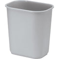 Deskside 3 gal Rectangular Indoor Plastic Can, Gray, None, Plastic, 8 1/4 in