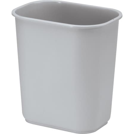 Deskside 3 gal Rectangular Indoor Plastic Can, Gray, None, Plastic, 8 1/4 in