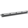 Hubbell Patch Panels, Cat6, 24-Port, UniversalWiring - 24 Port(s) - 24 x RJ-45 - 1U High - Black - Rack-mountable