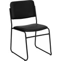 Stack Chair, Sled Base, Black Vinyl