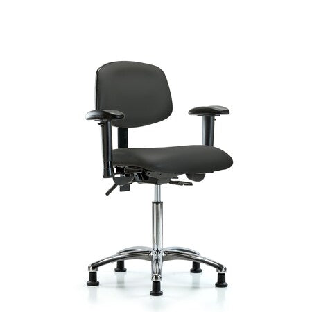 Medium Bench Chair Chair, Vin, Med Ben, Chr Tilt AA Glides, Gry, Adjustable Arms, 22" to 29" Height