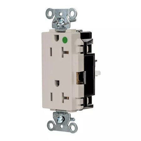 Straight Blade Receptacle, 5-20R, 20 A, 125V AC, 2 Pole, 3 Wire, Surface Mount, Grounded