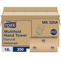 Multifold Paper Towel Sheets, 1 Ply, 250 Sheets, Brown, 16 PK