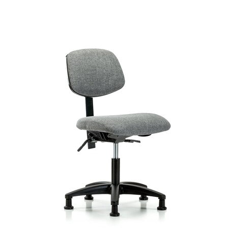 Desk Chair Desk Chair, Fabric, Glides, Gry, No Arms, 19" to 24" Height, Fabric, Grey