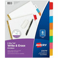 Write & Erase Index Dividers 8-1/2 x 11", 8 Tab, Multicolor, PK8