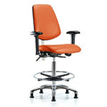 Clean Room Chair Vin Hi Ben Chair, Med, Bk, Orange, CL100, Adjustable Arms, 26" to 35-1/2" Height