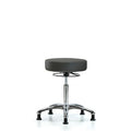Vin Stool without Back Chrome-Medium Bench Ht with Stationary Glides in Charcoal Trailblazer Vin