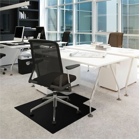 Advantagemat Black Vinyl Lipped Chair Mat for Carpets - 36" x 48"