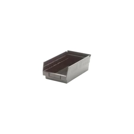 Shelf Storage Bin, Polypropylene/Polyethylene, Black, 4 in H, 6 5/8 in W, 11 5/8 in L