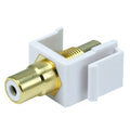 A/V Wallplate, RCA, Wht Center, Wht