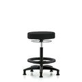 Rutledge Fab Stool without Back-High Bench Height with Black Foot RingandStat Glides in Black Fab