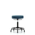 Rutledge Fab Stool without Back-Medium Bench Height with RT BaseandStat Glides in Blue Fab