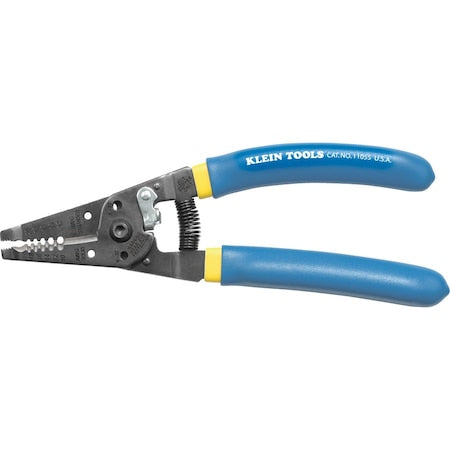 Solid & Stranded Copper Wire Stripper & Cutter, 10-18 AWG Solid, 12-20 AWG Stranded, 7-1/8 in, Blue
