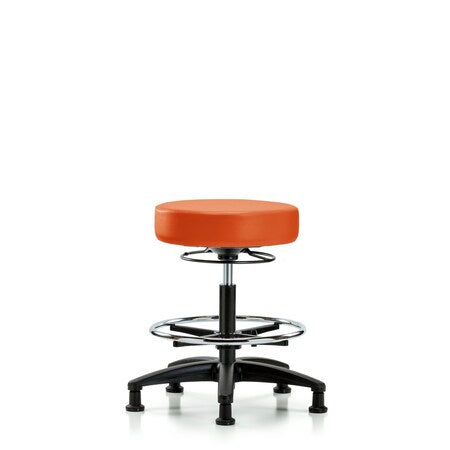 Vin Stool without Back-Med Bench Ht with Chr Foot RingandStat Glides in Orange Kist Trailblazer Vin